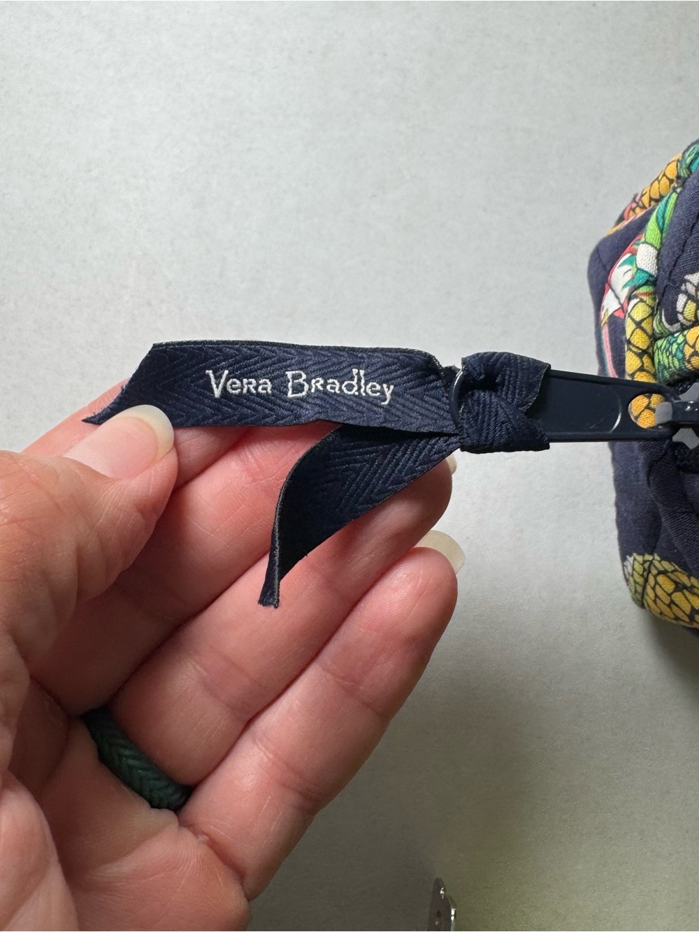 Vera Bradley Retired Toucan Party Quilted Cosmetic Bag | Pineapple Print - Picture 5 of 6